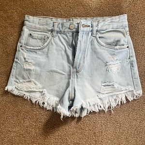 Zara TRF Distressed Shorts